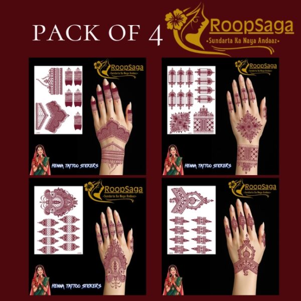 Henna Tattoo Pack of 4