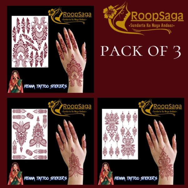 Henna Tattoo Pack of 3