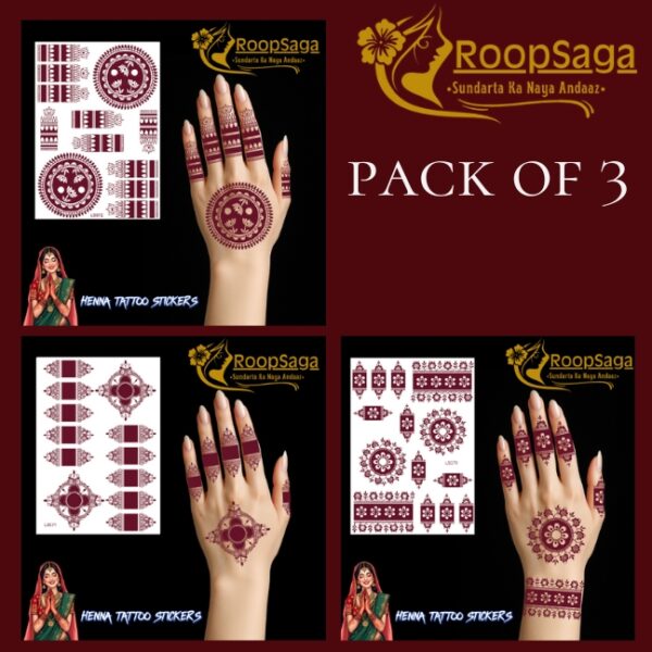 Henna Tattoo Pack of 3