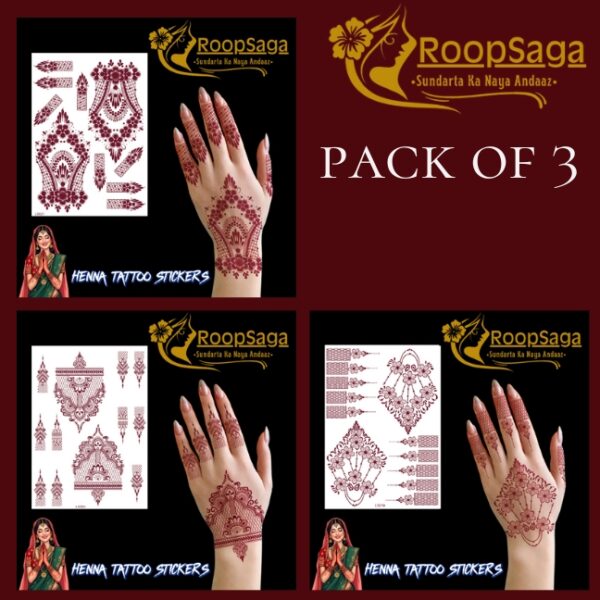 Henna Tattoo Pack of 3