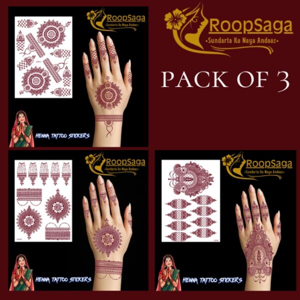 Henna Tattoo Pack of 3