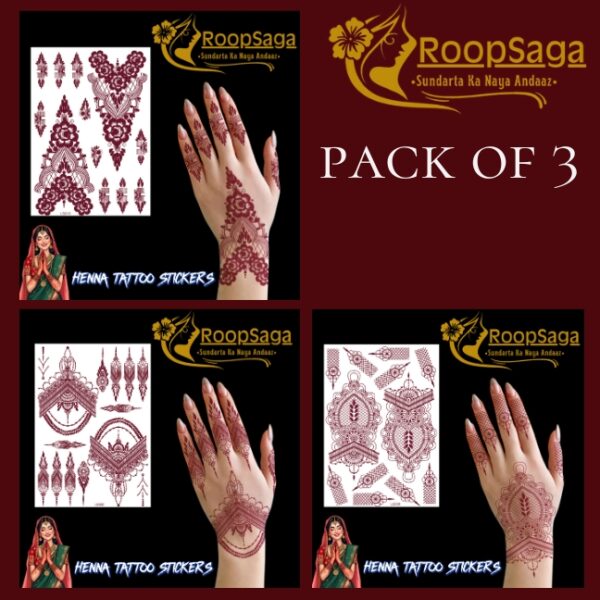 Henna Tattoo Pack of 3