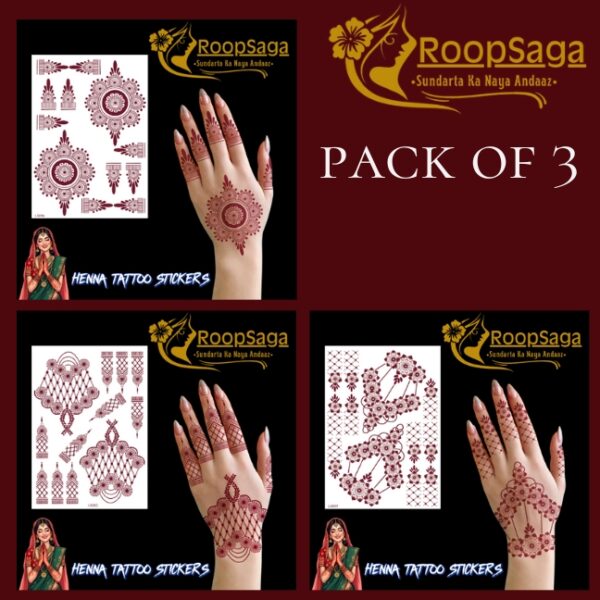 Henna Tattoo Pack of 3