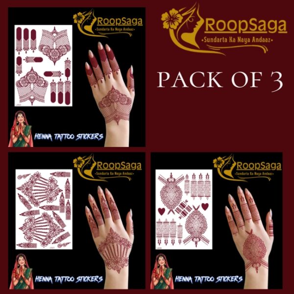 Henna Tattoo Pack of 3
