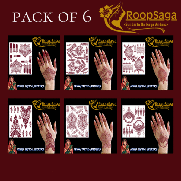 Henna Tattoo Pack of 6