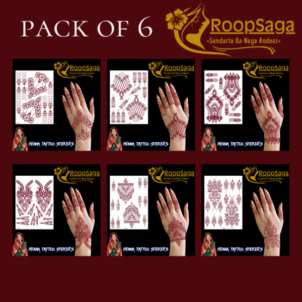 Henna Tattoo Pack of 6