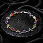 RoopSaga Tulip Bracelet for Women | Colorful | Silver Plated Floral Bracelet | Adjustable | Anti Tarnish