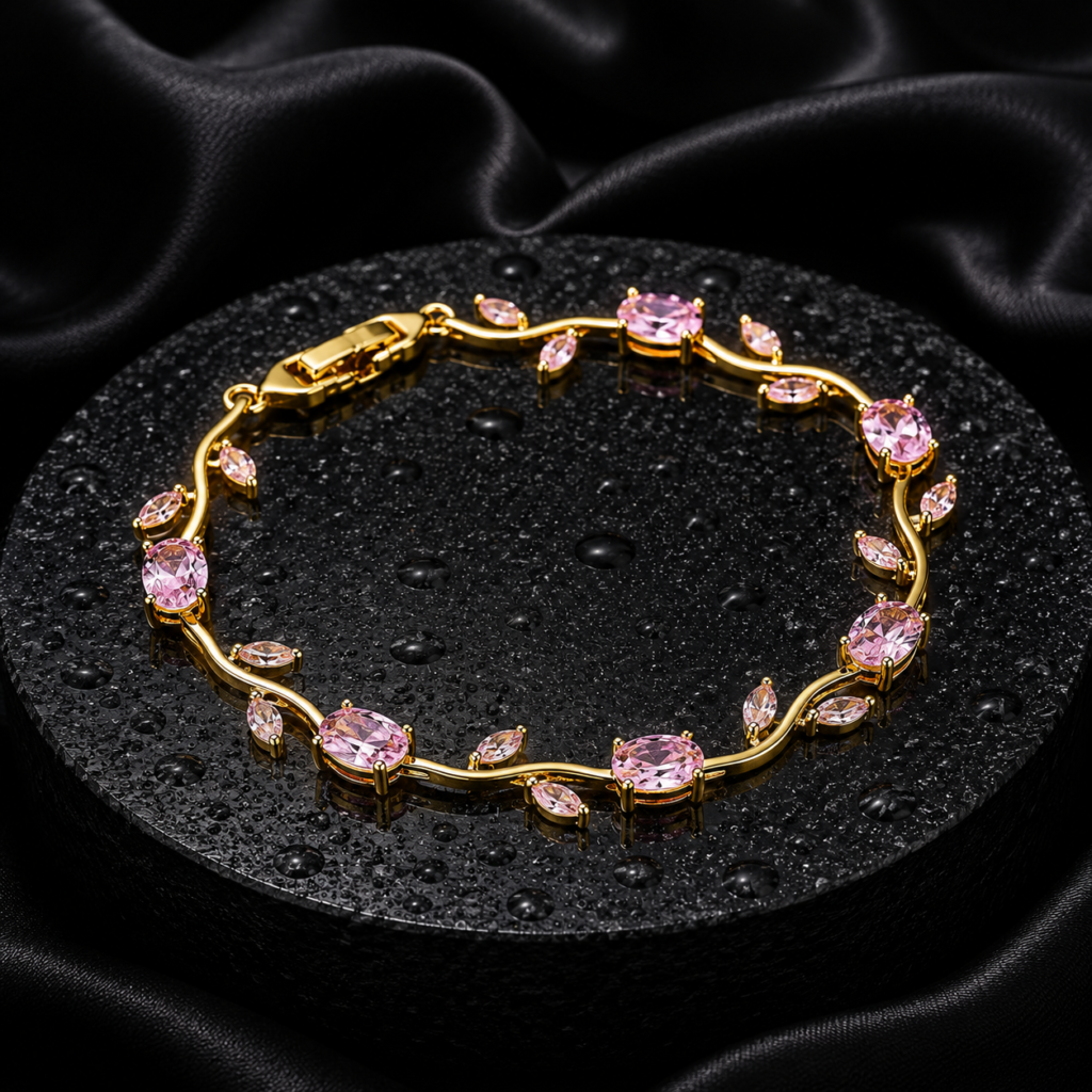 RoopSaga Tulip Bracelet for Women | Clourful | Gold Plated Floral Bracelet | Adjustable | Anti Tarnish