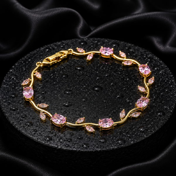 RoopSaga Tulip Bracelet for Women | Clourful | Gold Plated Floral Bracelet | Adjustable | Anti Tarnish