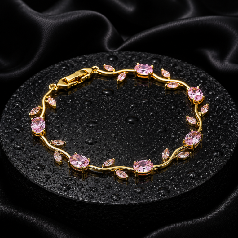 RoopSaga Tulip Bracelet for Women | Clourful | Gold Plated Floral Bracelet | Adjustable | Anti Tarnish