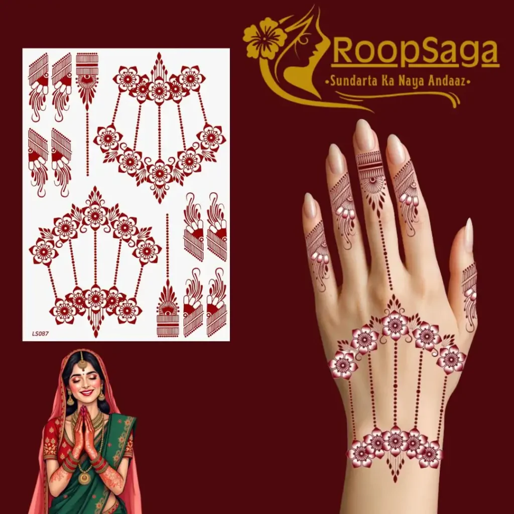RoopSaga White Henna Tattoo Stickers-optimized